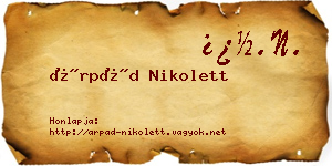 Árpád Nikolett névjegykártya